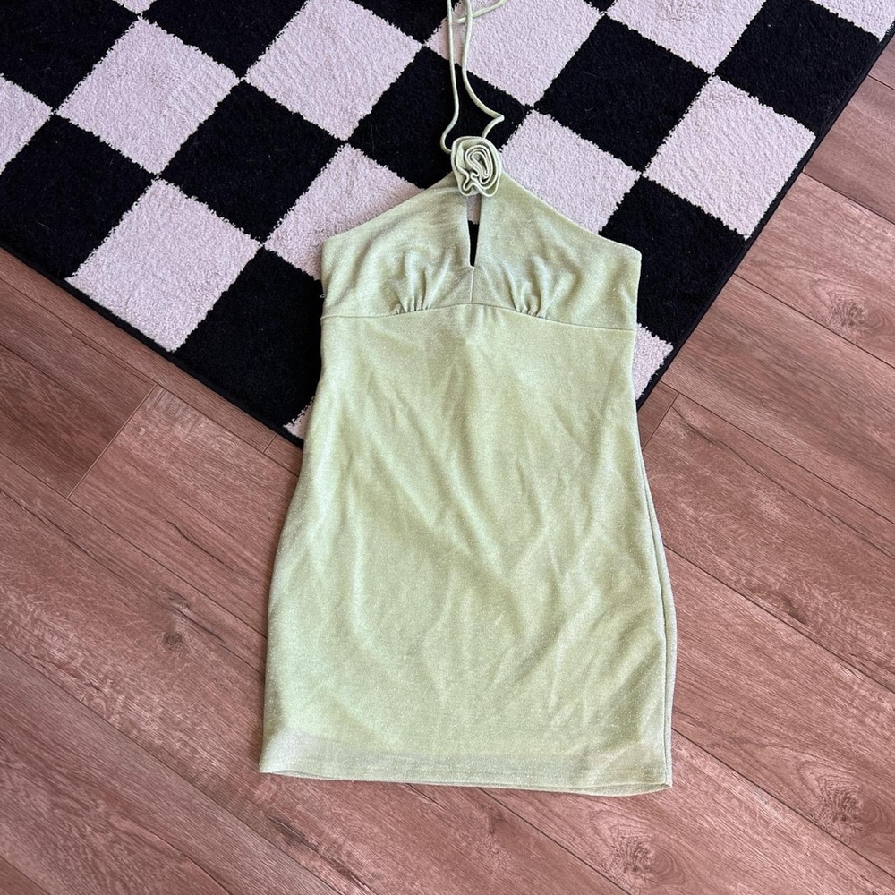Forever 21 Green Halter Bodycon Mini Dress